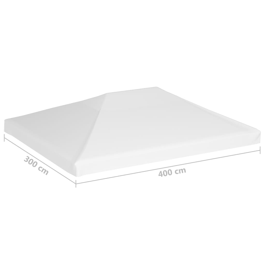 vidaXL Zadaszenie altany ogrodowej, 270 g/m², 4x3 m, białe