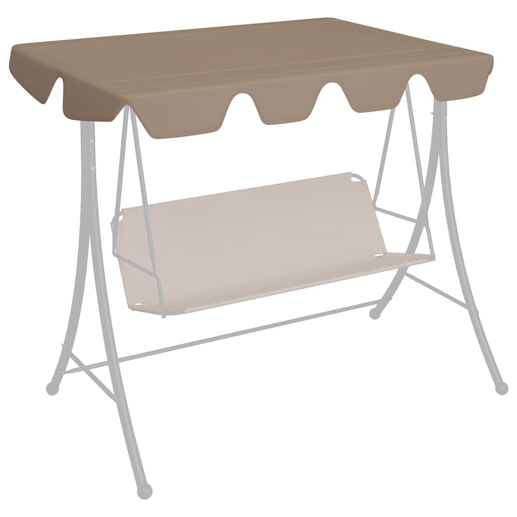 vidaXL Zadaszenie do huśtawki ogrodowej, taupe, 150/130x105/70 cm