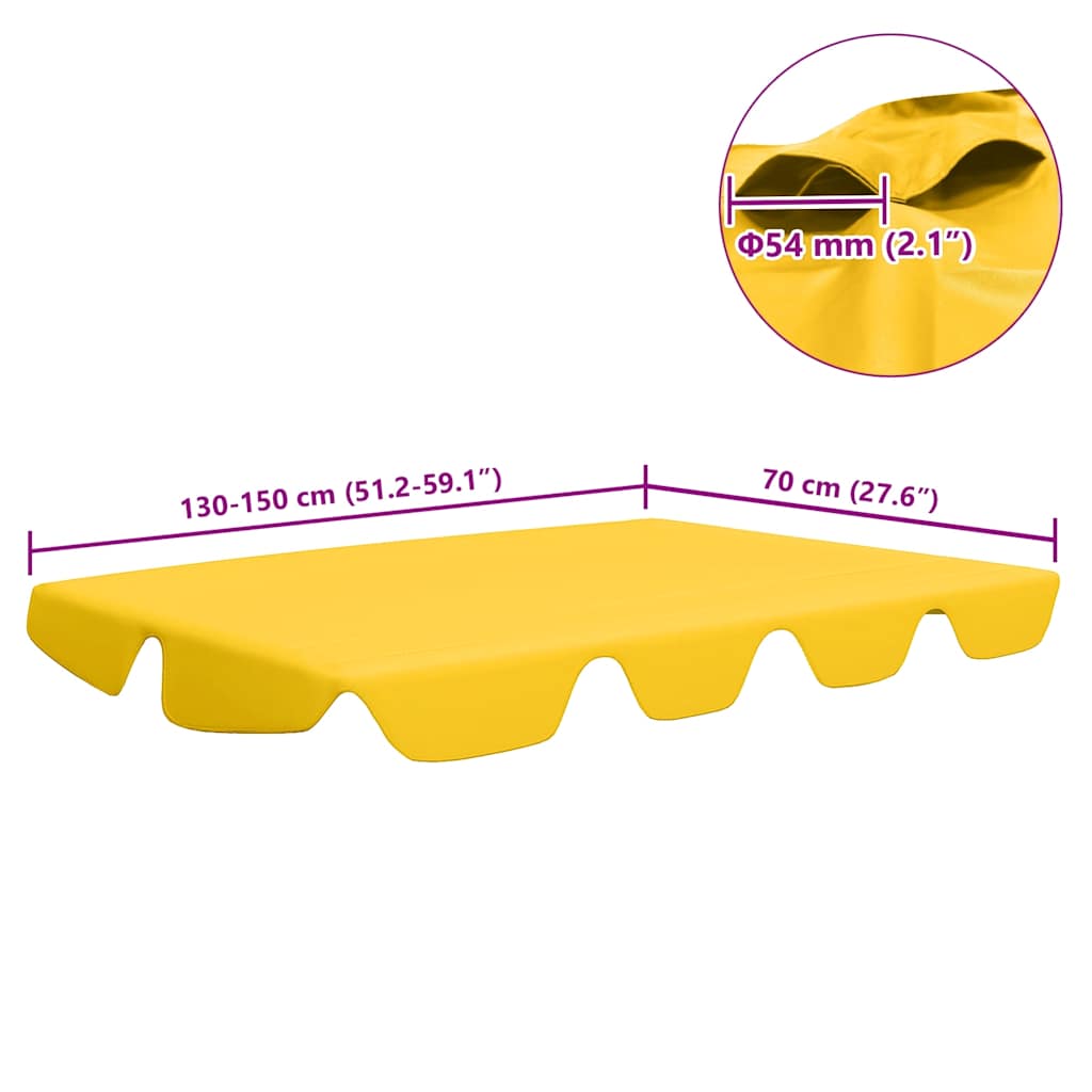 vidaXL Zadaszenie do huśtawki ogrodowej, żółte, 150/130x105/70 cm