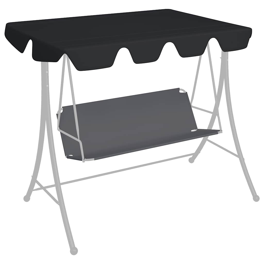 vidaXL Zadaszenie do huśtawki ogrodowej, czarne, 150/130x105/70 cm