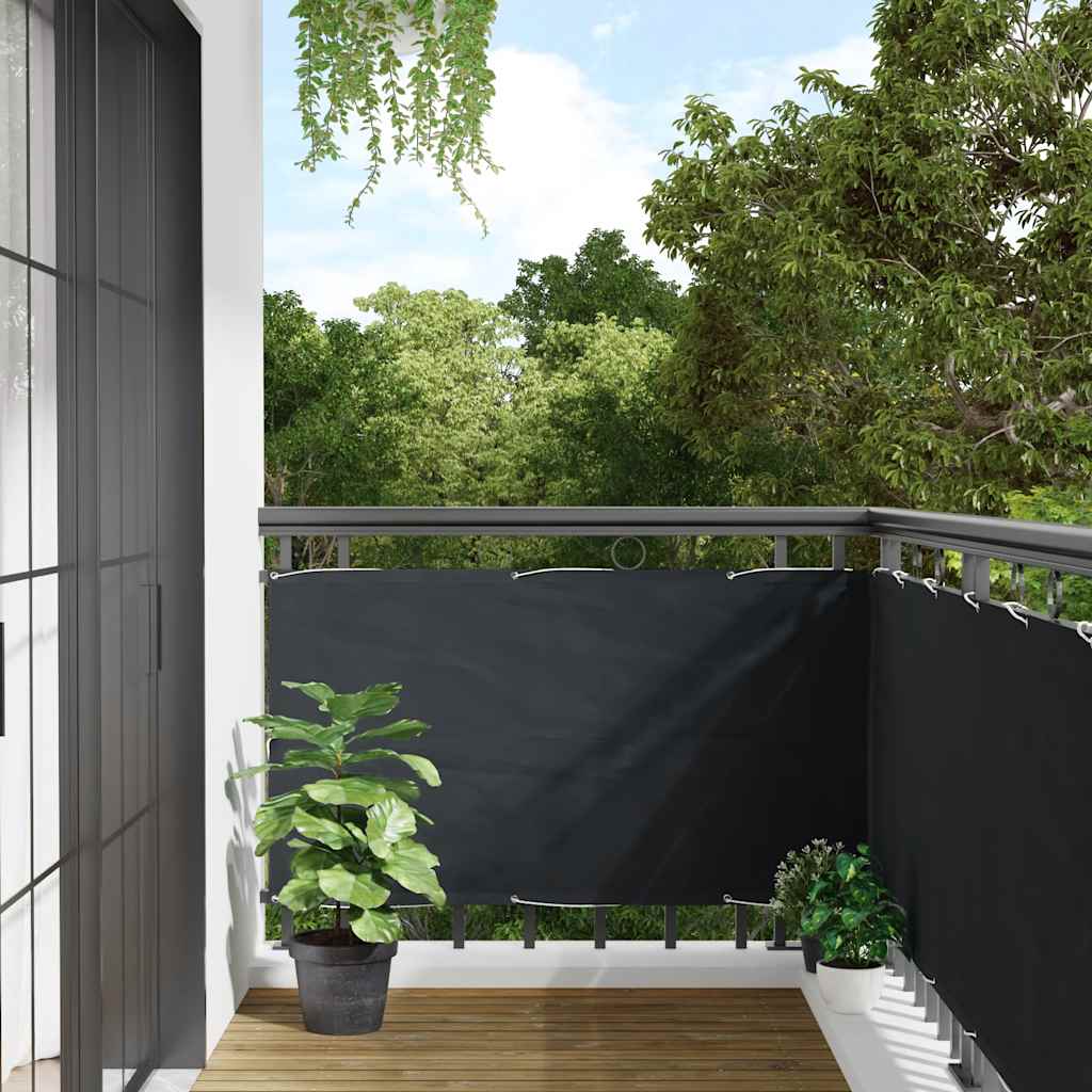 vidaXL Parawan balkonowy, antracytowy, 75x300 cm, tkanina Oxford