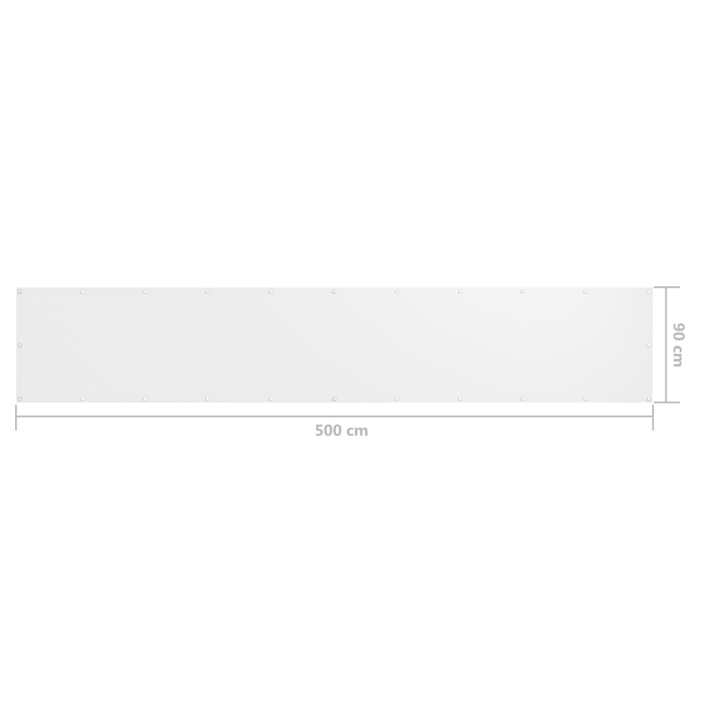 vidaXL Parawan balkonowy, biały, 90x500 cm, tkanina Oxford