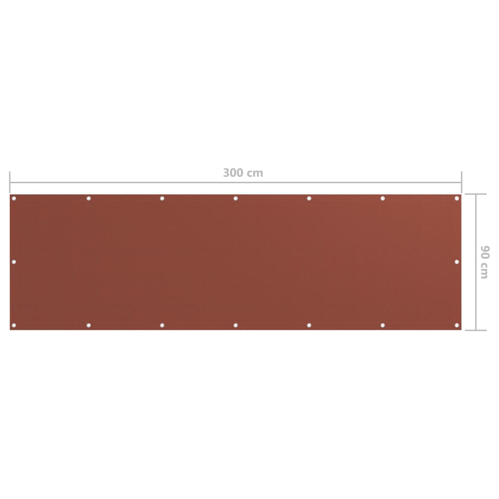 vidaXL Parawan balkonowy, terrakota, 90x300 cm, tkanina Oxford
