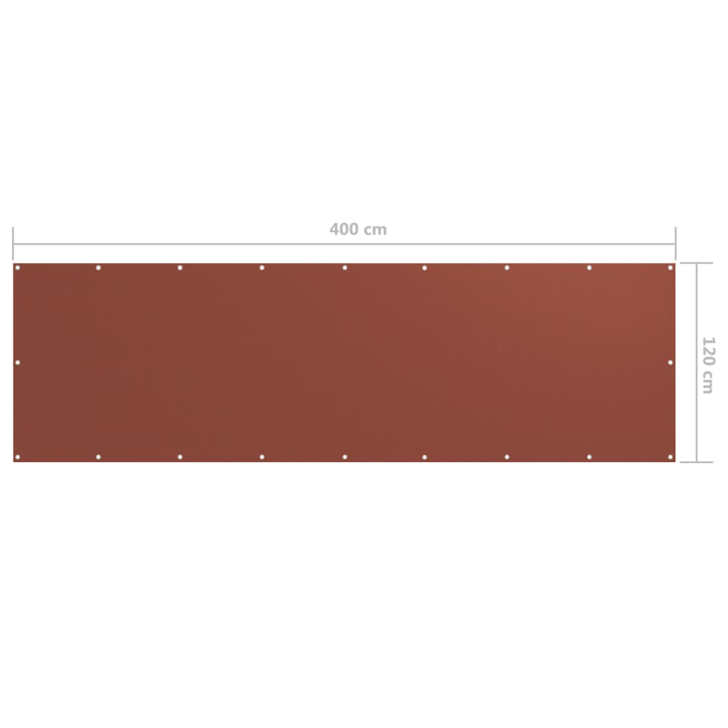 vidaXL Parawan balkonowy, terrakota, 120x400 cm, tkanina Oxford