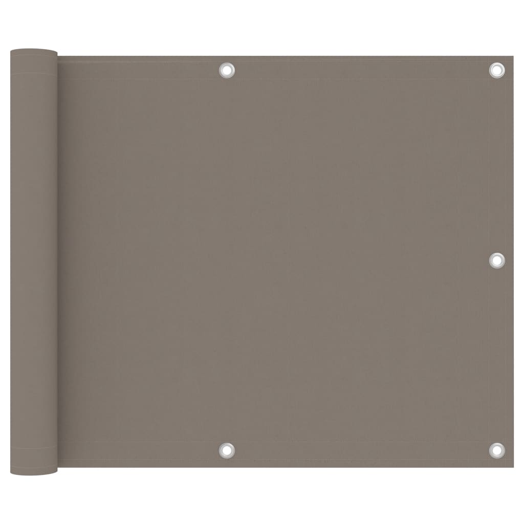 vidaXL Parawan balkonowy, kolor taupe, 75x500 cm, tkanina Oxford