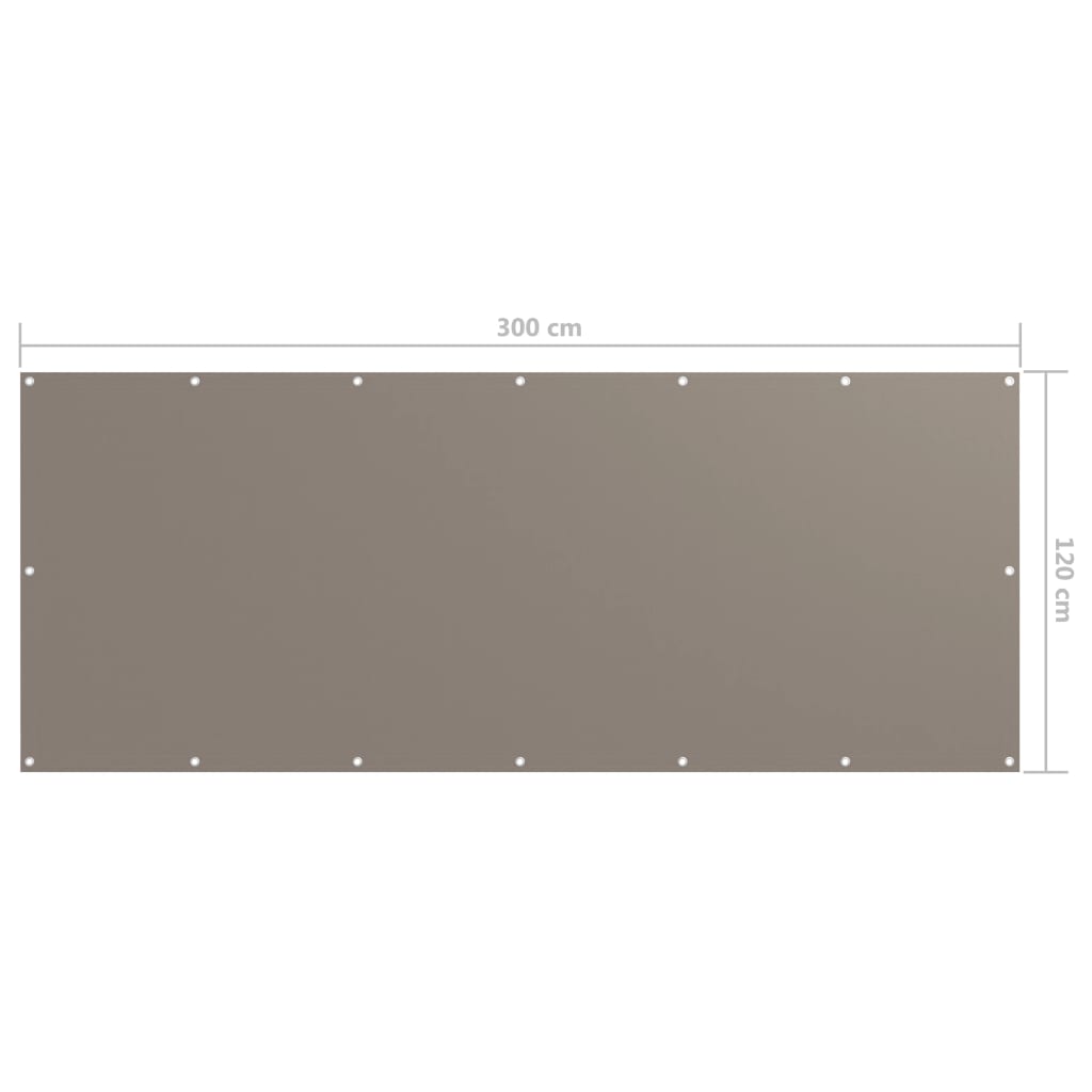 vidaXL Parawan balkonowy, kolor taupe, 120x300 cm, tkanina Oxford