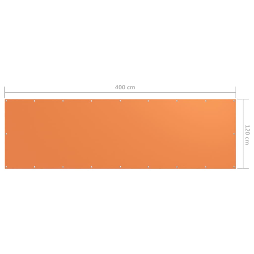vidaXL Parawan balkonowy, pomarańczowy, 120x400 cm, tkanina Oxford