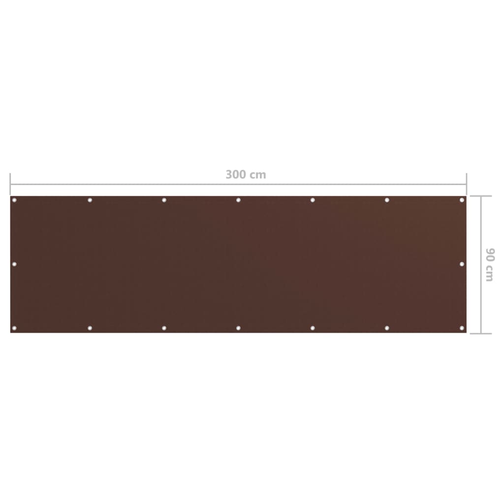 vidaXL Parawan balkonowy, brązowy, 90x300 cm, tkanina Oxford