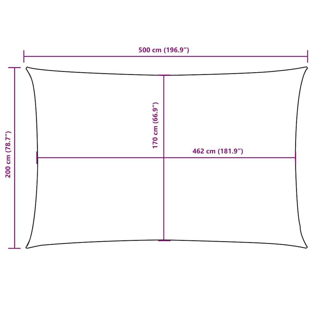 vidaXL Prostokątny żagiel ogrodowy, tkanina Oxford, 2x5 m, antracyt