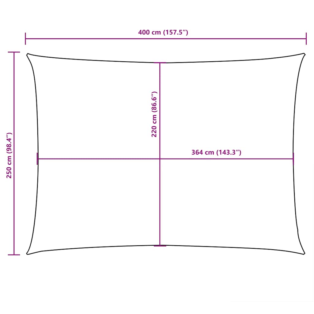 vidaXL Prostokątny żagiel ogrodowy, tkanina Oxford, 2,5x4 m, antracyt