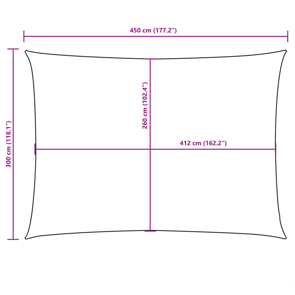 vidaXL Prostokątny żagiel ogrodowy, tkanina Oxford, 3x4,5 m, antracyt