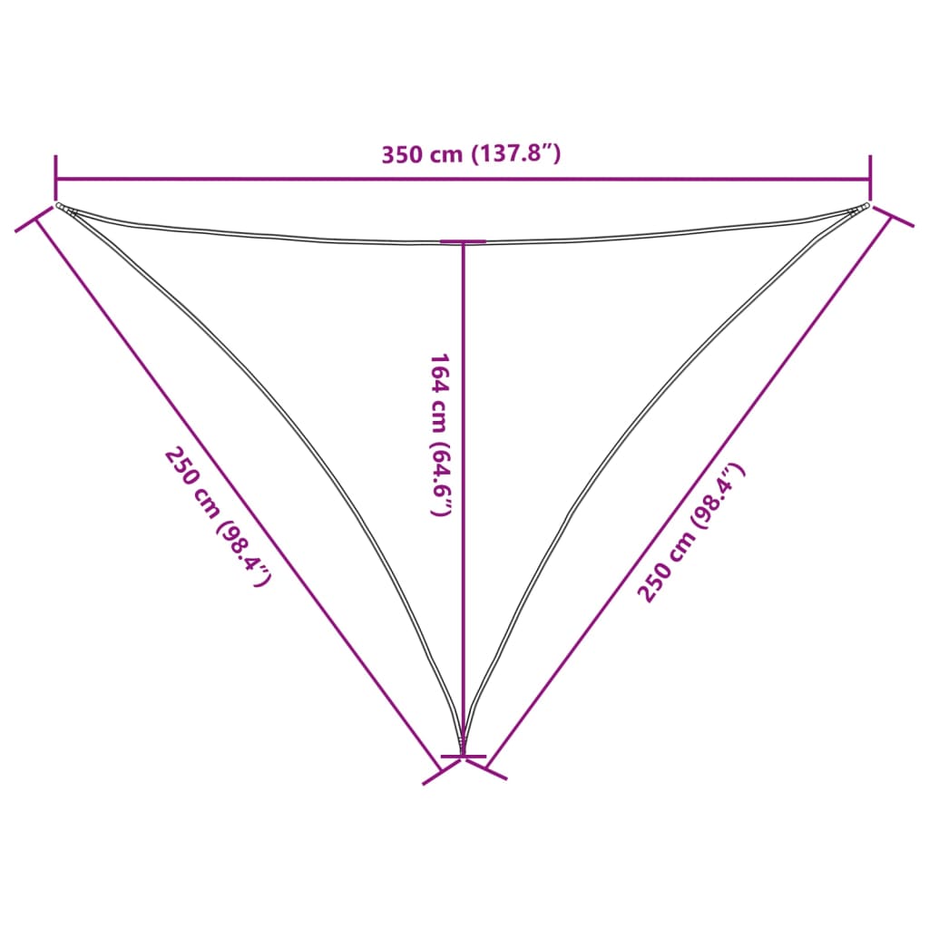 vidaXL Żagiel ogrodowy, tkanina Oxford, trójkątny, 2,5x2,5x3,5 m