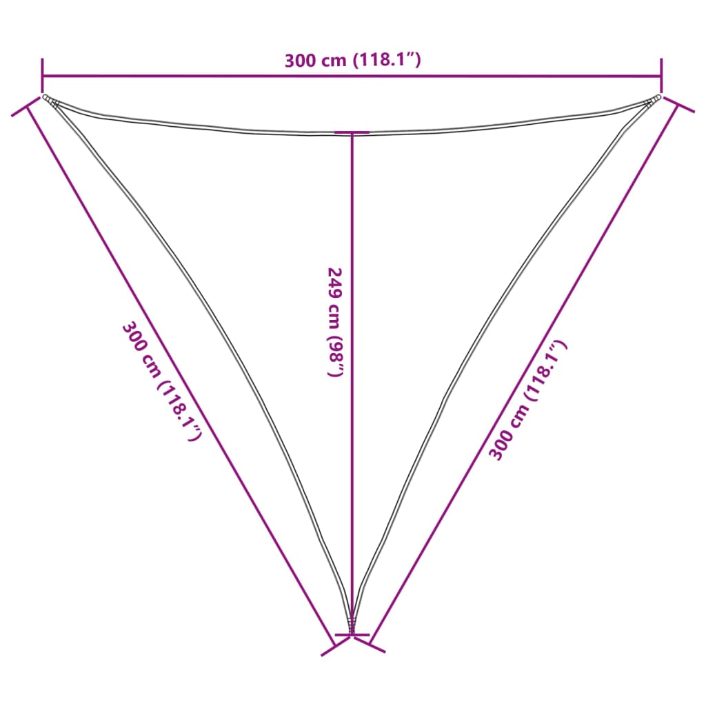 vidaXL Żagiel ogrodowy, tkanina Oxford, trójkątny, 3x3x3 m, antracyt