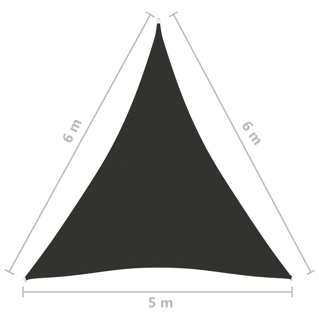 vidaXL Trójkątny żagiel ogrodowy, tkanina Oxford, 5x6x6 m, antracyt