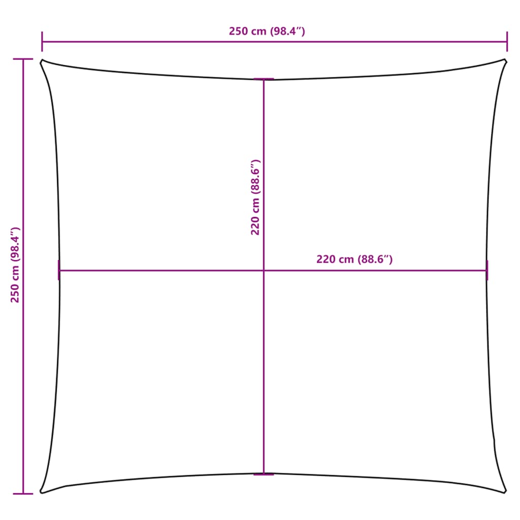 vidaXL Żagiel ogrodowy, tkanina Oxford, kwadrat, 2,5x2,5 m, beżowy