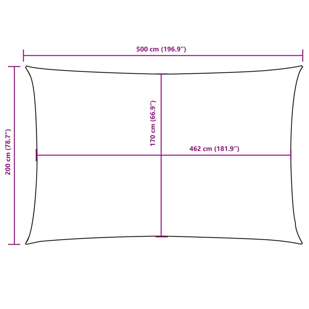 vidaXL Prostokątny żagiel ogrodowy, tkanina Oxford, 2x5 m, beżowy