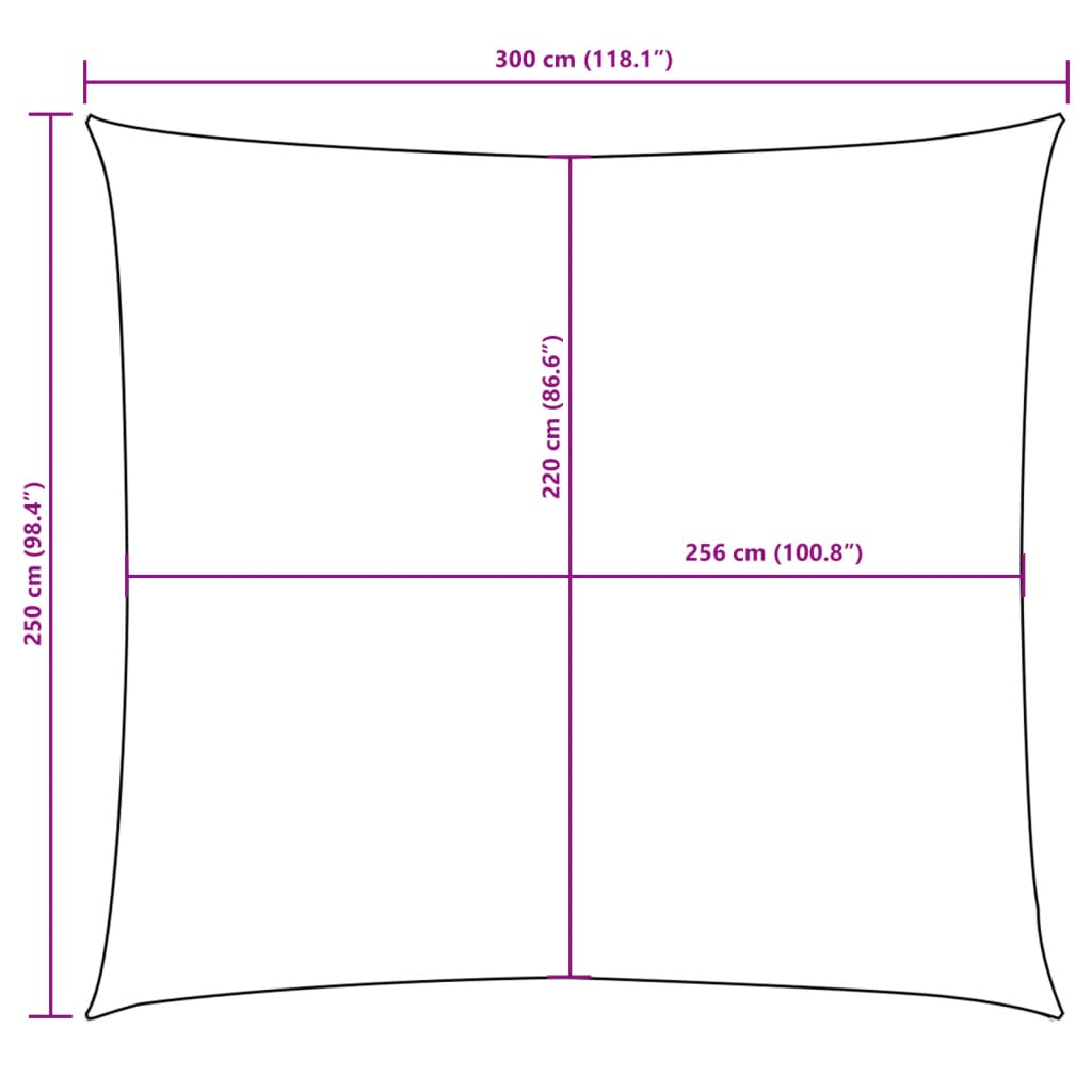 vidaXL Prostokątny żagiel ogrodowy, tkanina Oxford, 2,5x3 m, beżowy