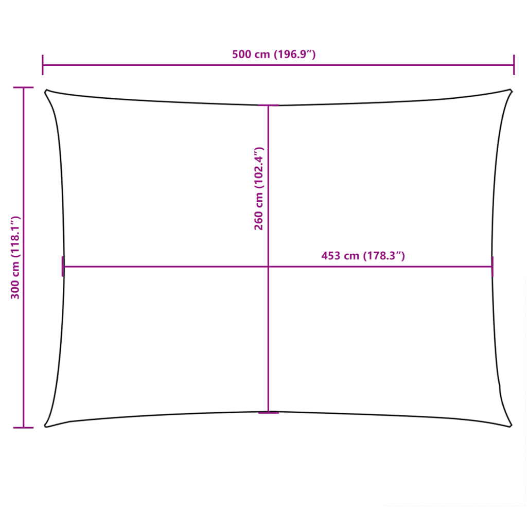 vidaXL Prostokątny żagiel ogrodowy, tkanina Oxford, 3x5 m, kremowy