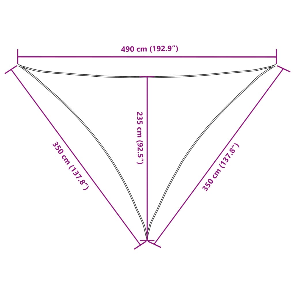 vidaXL Żagiel ogrodowy, tkanina Oxford, trójkątny, 3,5x3,5x4,9 m, krem