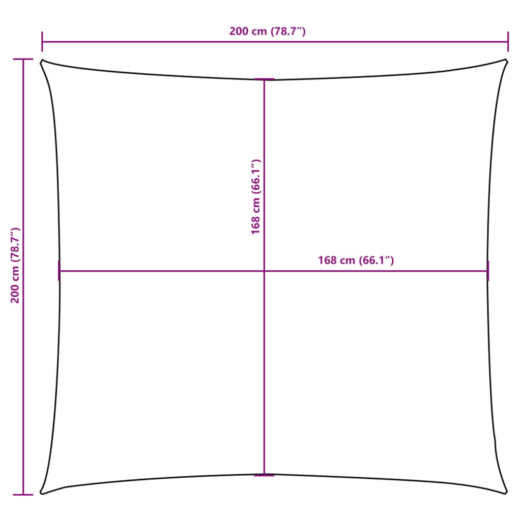 vidaXL Żagiel ogrodowy, tkanina Oxford, kwadrat, 2x2 m, biały