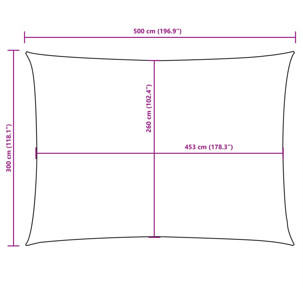 vidaXL Prostokątny żagiel ogrodowy, tkanina Oxford, 3x5 m, biały