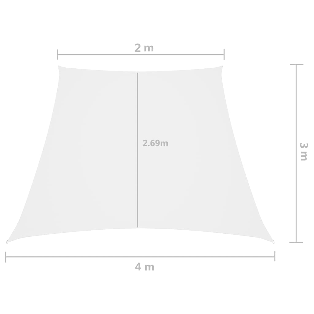 vidaXL Trapezowy żagiel ogrodowy, tkanina Oxford, 2/4x3 m, biały