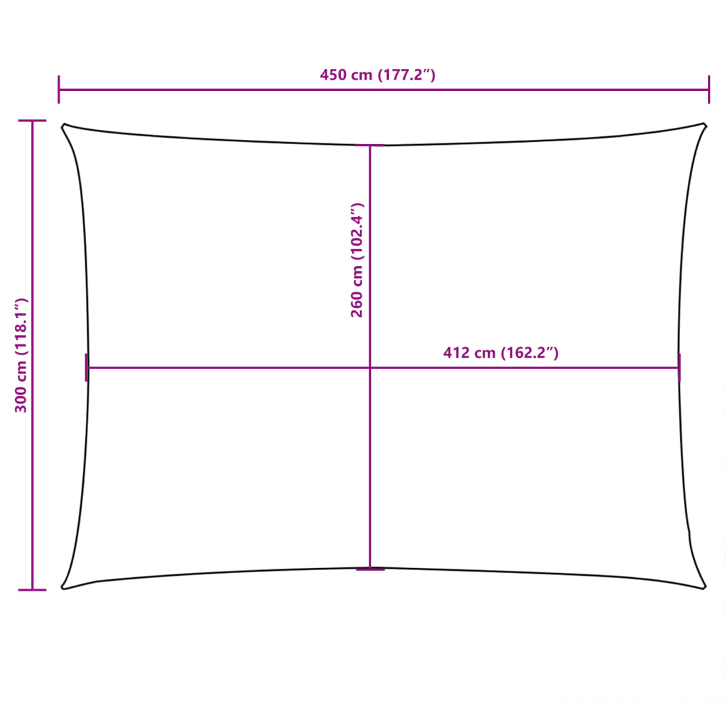 vidaXL Prostokątny żagiel ogrodowy, tkanina Oxford, 3x4,5 m, terakota