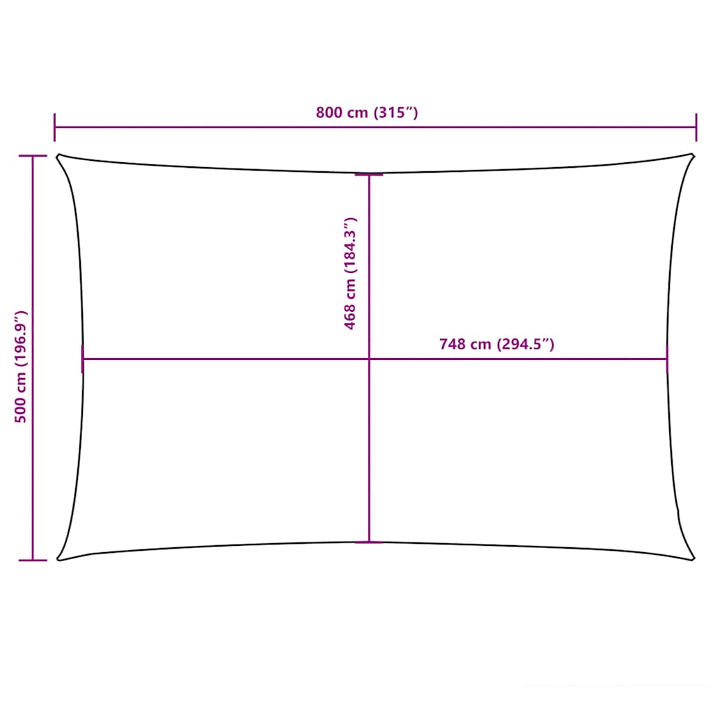 vidaXL Prostokątny żagiel ogrodowy, tkanina Oxford, 5x8 m, terakota
