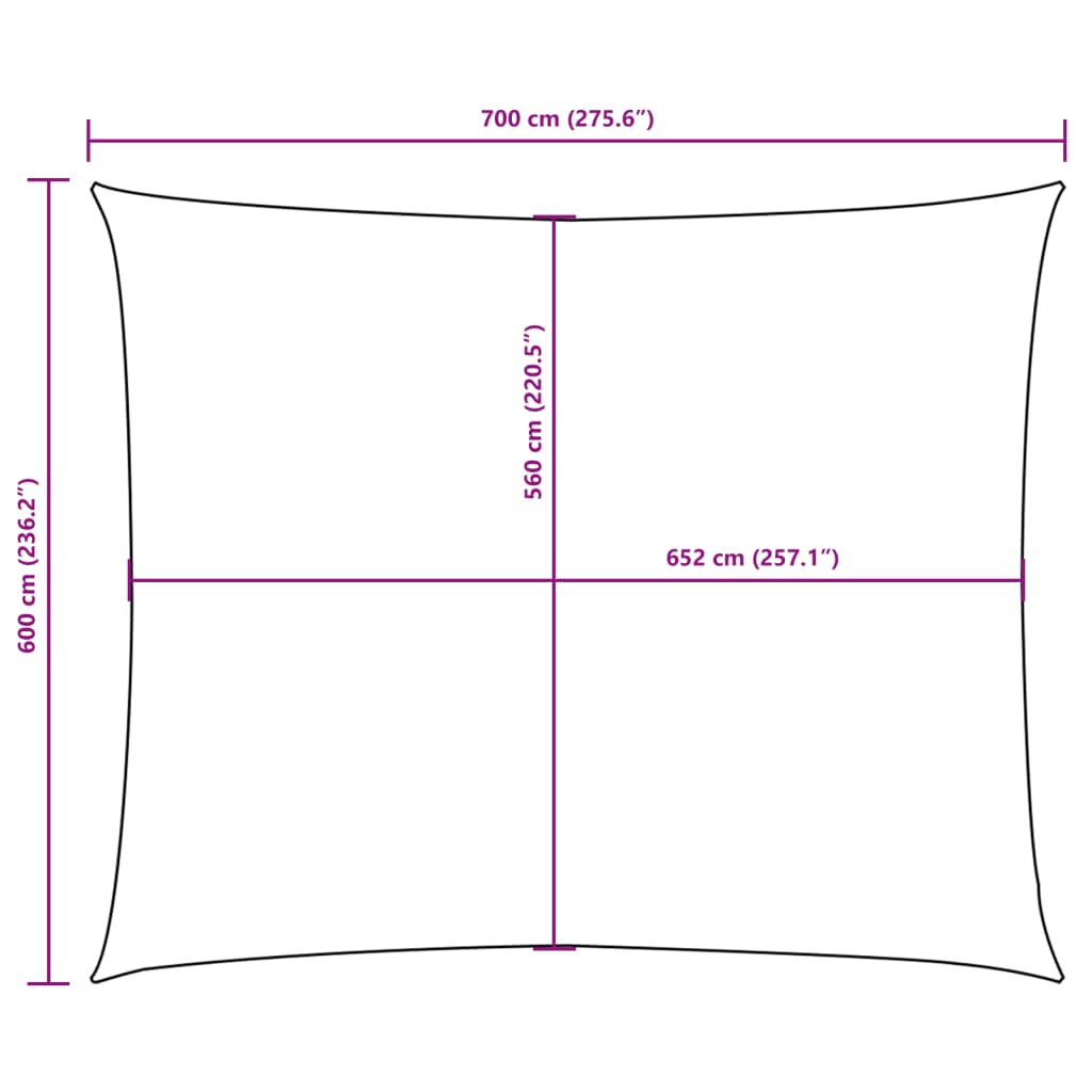 vidaXL Prostokątny żagiel ogrodowy, tkanina Oxford, 6x7 m, terakota
