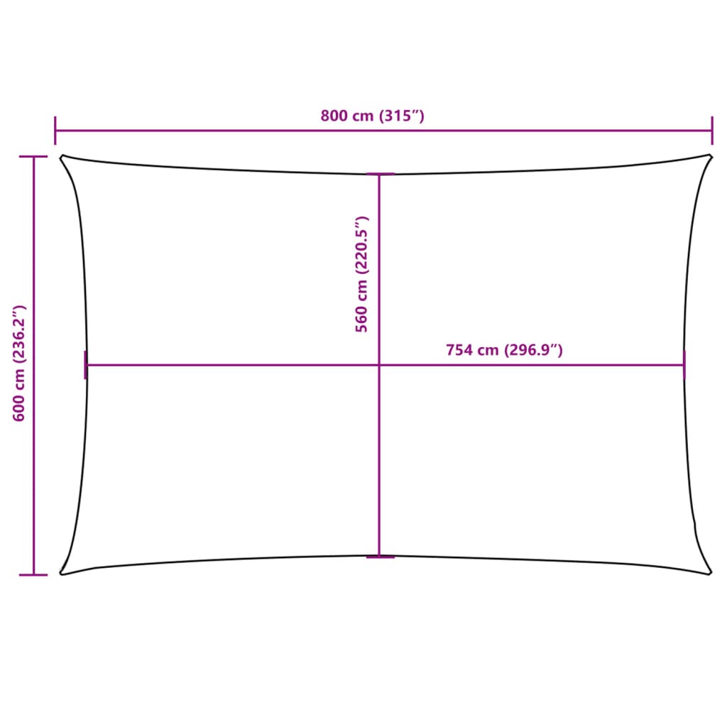 vidaXL Prostokątny żagiel ogrodowy, tkanina Oxford, 6x8 m, terakota
