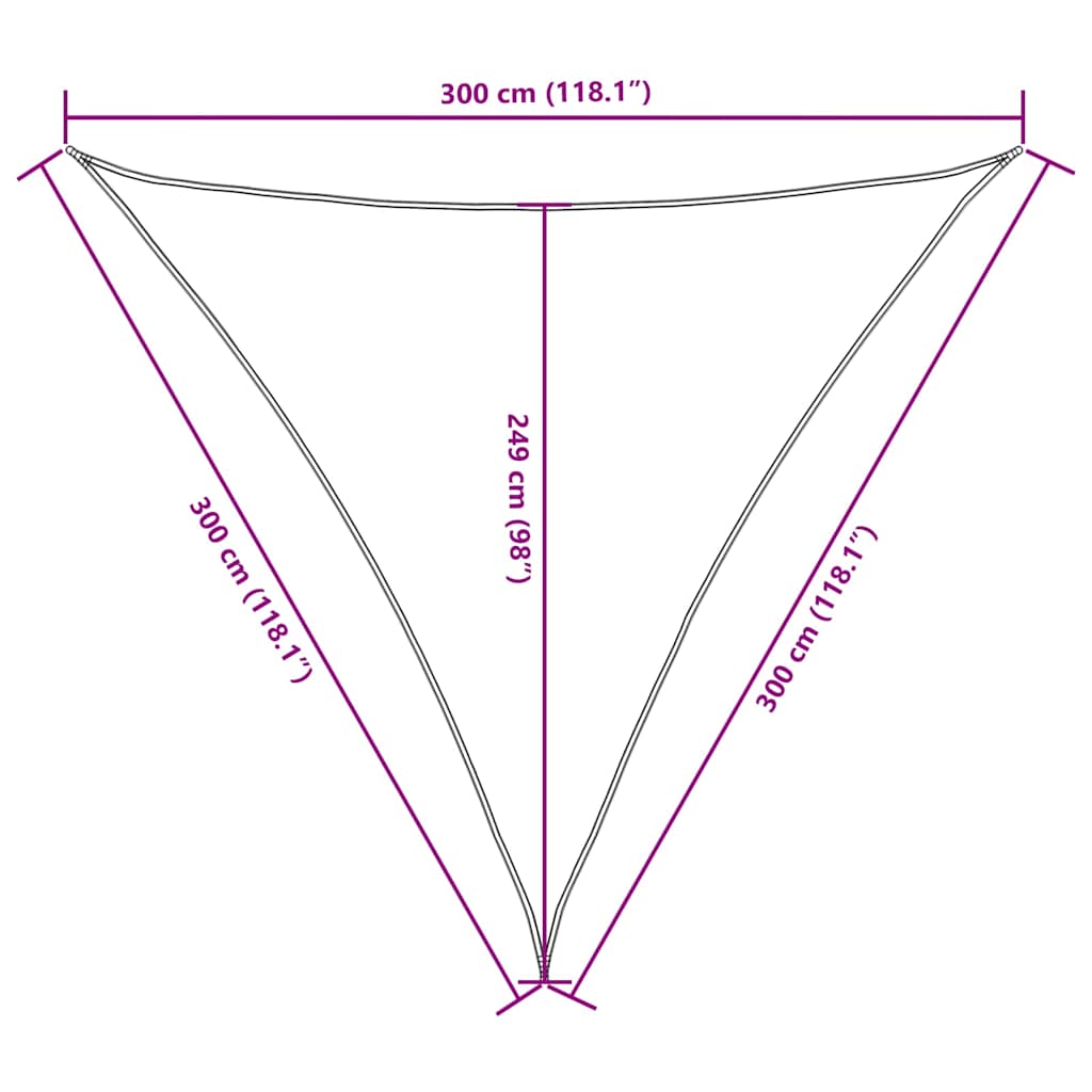 vidaXL Trójkątny żagiel ogrodowy, tkanina Oxford, 3x3x3 m, terakota