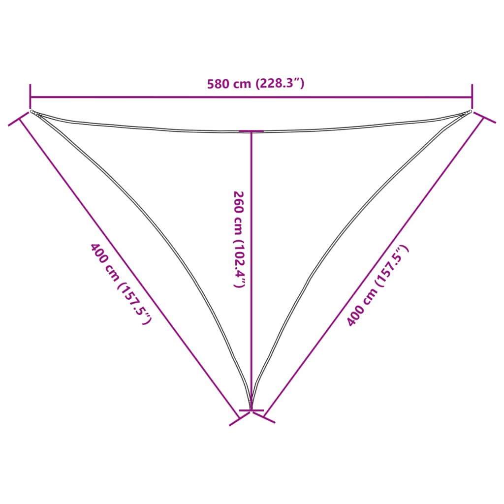 vidaXL Trójkątny żagiel ogrodowy, tkanina Oxford, 4x4x5,8 m, terakota
