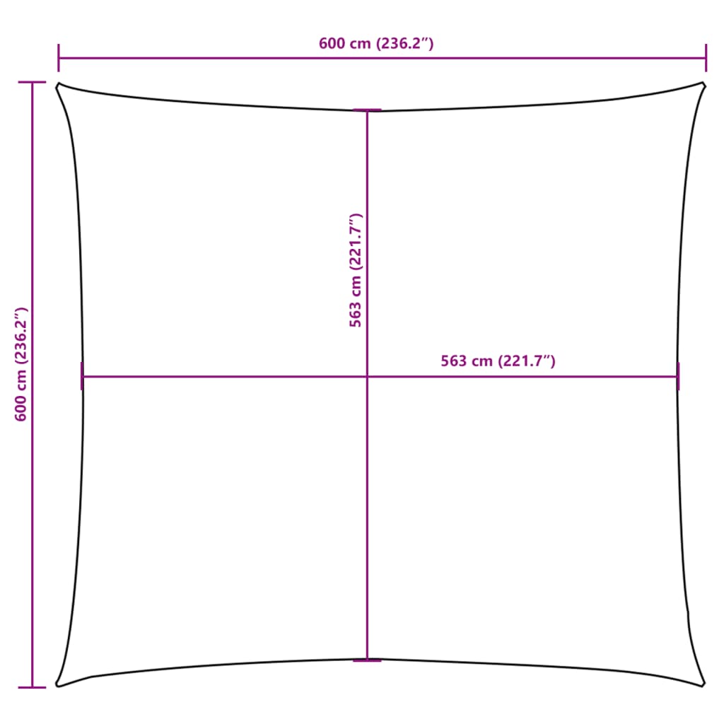 vidaXL Żagiel ogrodowy, tkanina Oxford, kwadratowy, 6x6 m, taupe