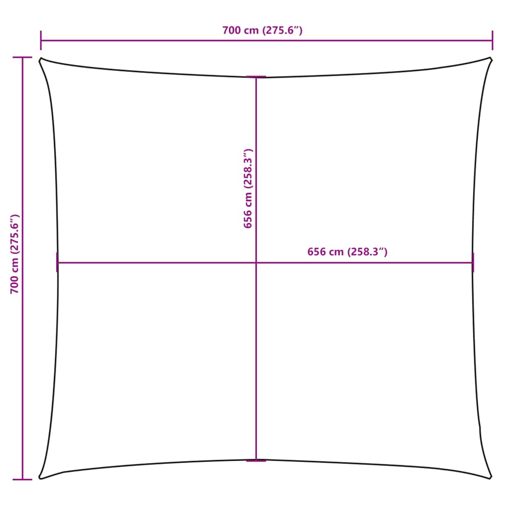 vidaXL Żagiel ogrodowy, tkanina Oxford, kwadratowy, 7x7 m, taupe