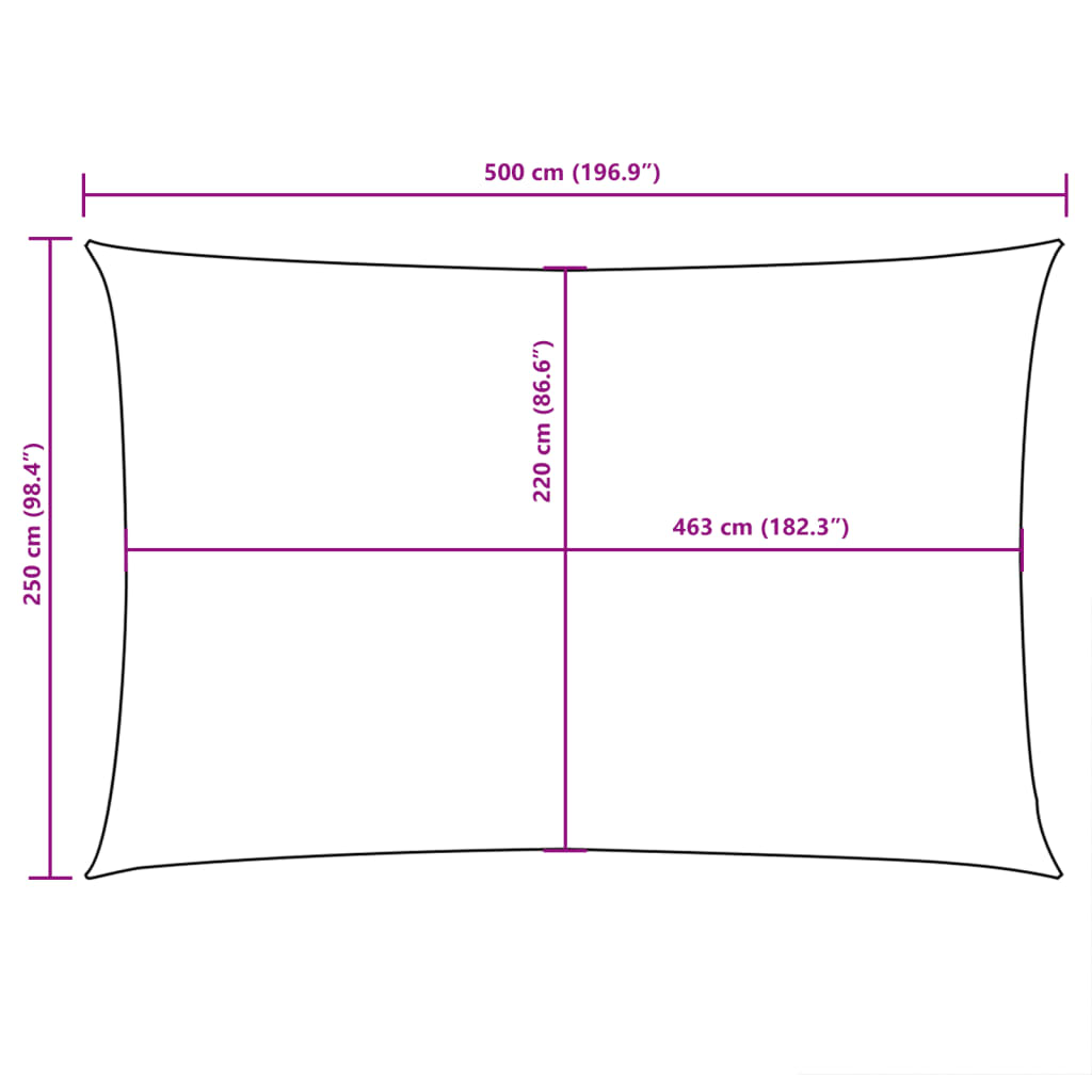 vidaXL Prostokątny żagiel ogrodowy, tkanina Oxford, 2,5x5 m, taupe