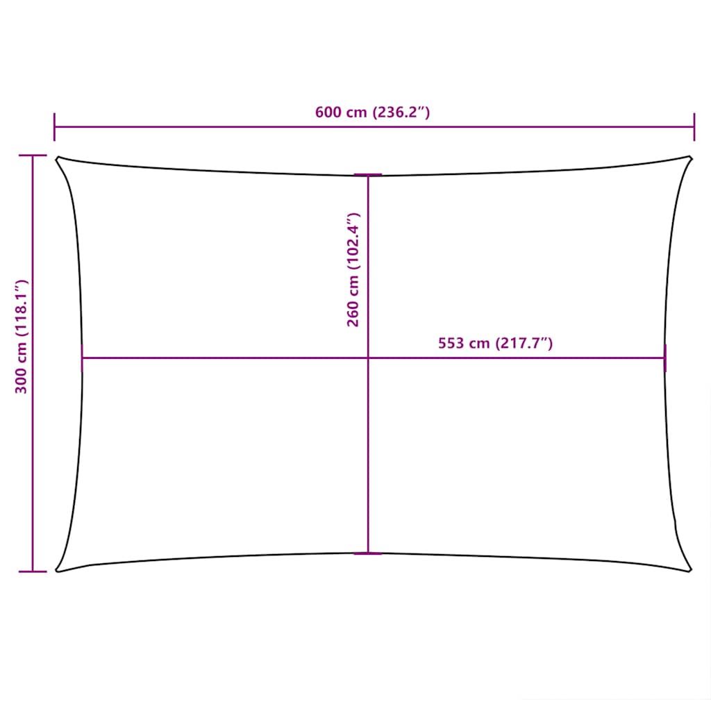 vidaXL Prostokątny żagiel ogrodowy, tkanina Oxford, 3x6 m, taupe