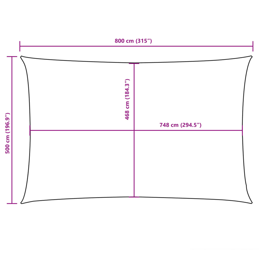 vidaXL Prostokątny żagiel ogrodowy, tkanina Oxford, 5x8 m, taupe