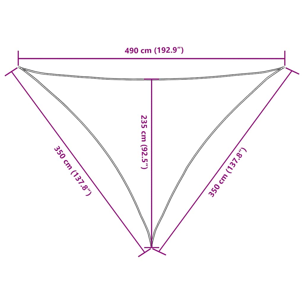 vidaXL Trójkątny żagiel ogrodowy, tkanina Oxford, 3,5x3,5x4,9 m, taupe