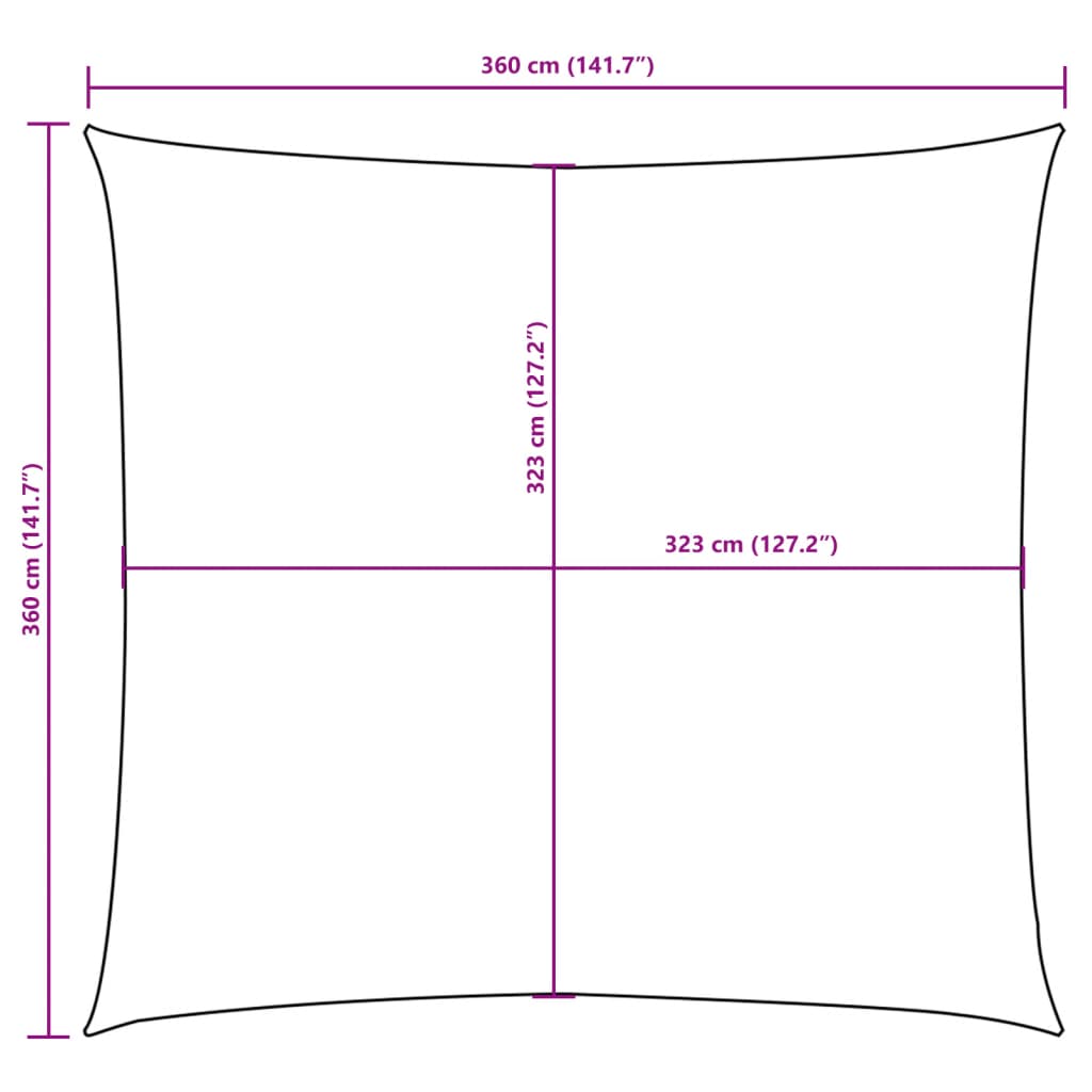 vidaXL Kwadratowy żagiel ogrodowy, tkanina Oxford, 3,6x3,6 m, zielony