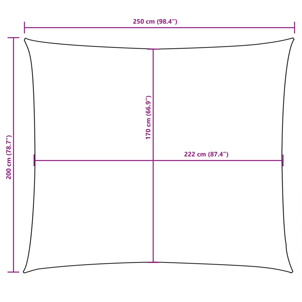 vidaXL Prostokątny żagiel ogrodowy, tkanina Oxford, 2x2,5 m, zielony