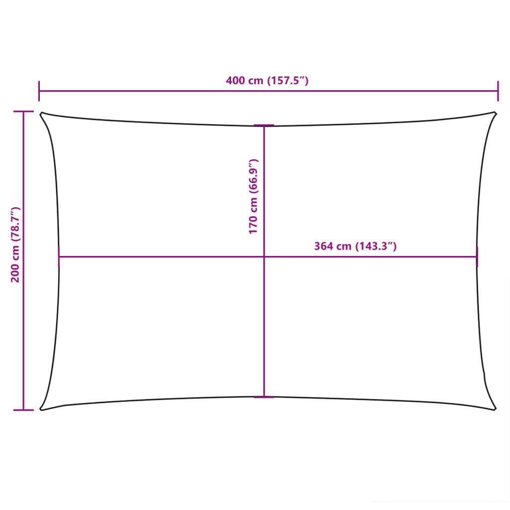 vidaXL Prostokątny żagiel ogrodowy z tkaniny Oxford, 2x4 m, zielony