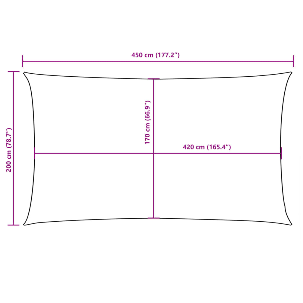 vidaXL Prostokątny żagiel ogrodowy, tkanina Oxford, 2x4,5 m, zielony