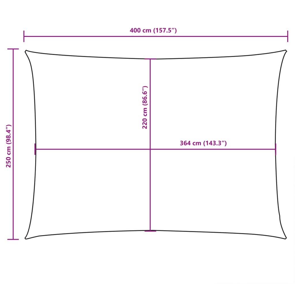 vidaXL Prostokątny żagiel ogrodowy, tkanina Oxford, 2,5x4 m, zielony