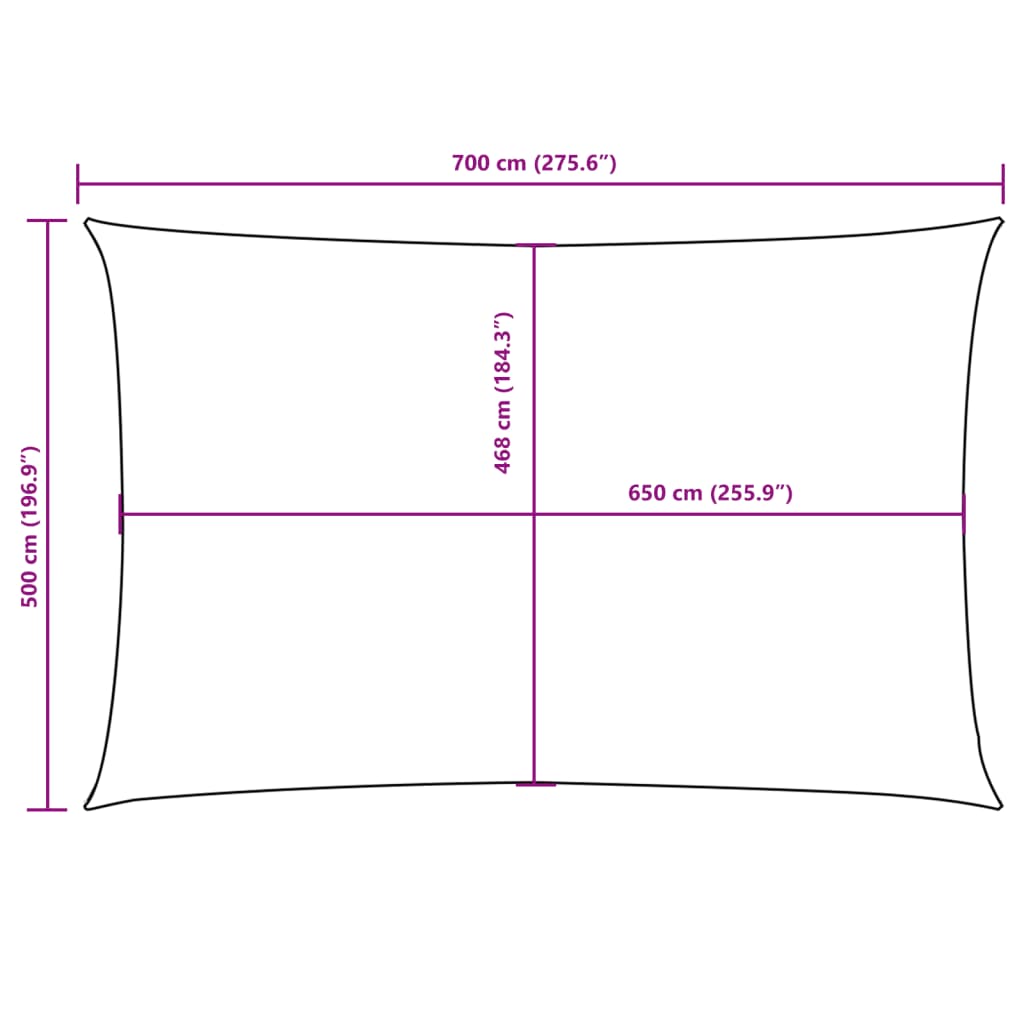 vidaXL Prostokątny żagiel ogrodowy z tkaniny Oxford, 5x7 m, zielony