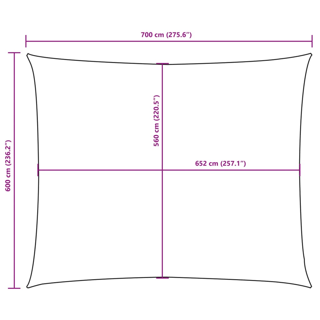 vidaXL Prostokątny żagiel ogrodowy z tkaniny Oxford, 6x7 m, zielony