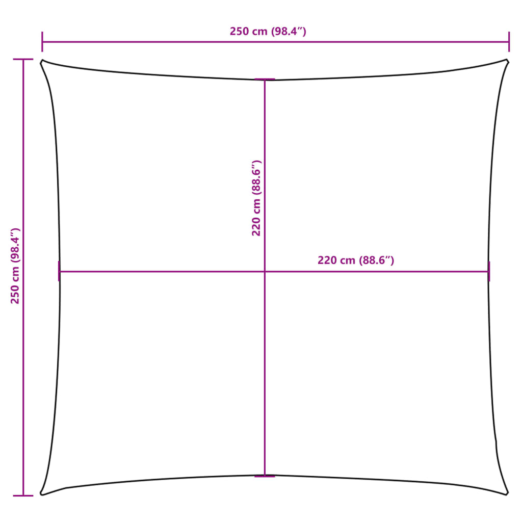 vidaXL Kwadratowy żagiel ogrodowy, tkanina Oxford, 2,5x2,5m, niebieski