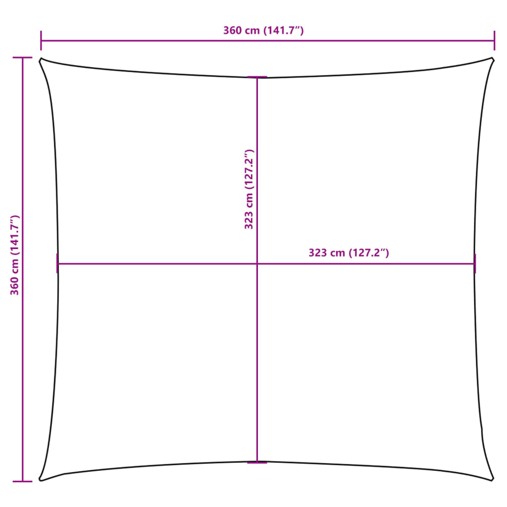 vidaXL Kwadratowy żagiel ogrodowy, tkanina Oxford 3,6x3,6 m, niebieski