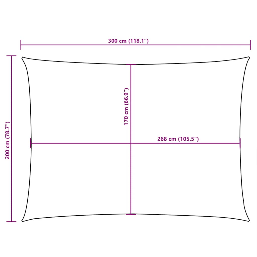 vidaXL Prostokątny żagiel ogrodowy, tkanina Oxford, 2x3 m, niebieski