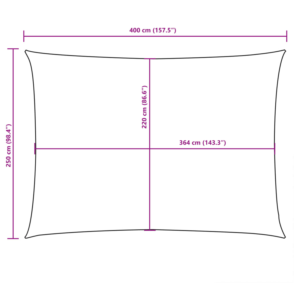 vidaXL Prostokątny żagiel ogrodowy, tkanina Oxford, 2,5x4 m, niebieski