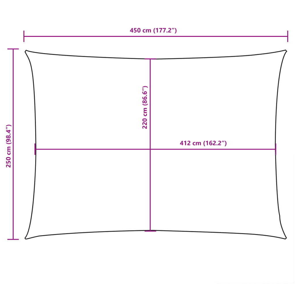 vidaXL Żagiel ogrodowy, tkanina Oxford, prostokąt 2,5x4,5 m, niebieski